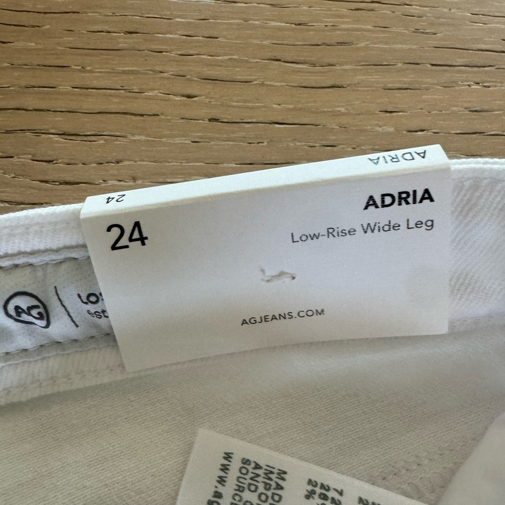 AG Adriano Goldschmied White Wide Leg Jeans - Picture 3 of 7